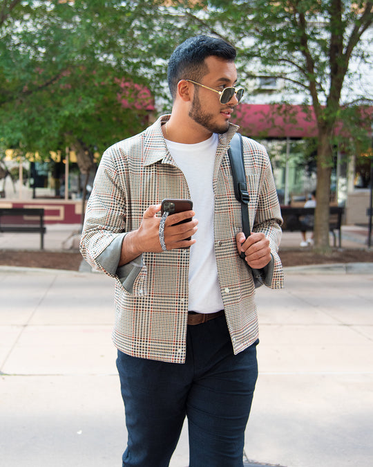 Black and White Marble phone strap holder