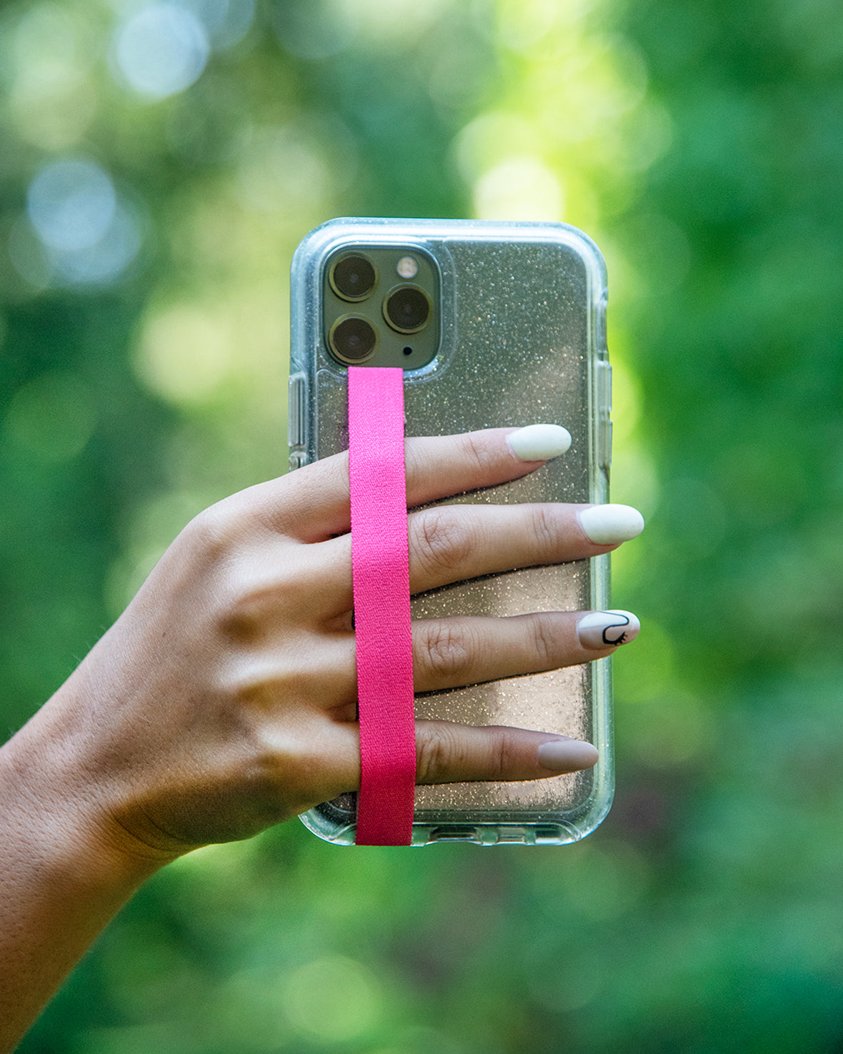 Solid pink smartphone grip